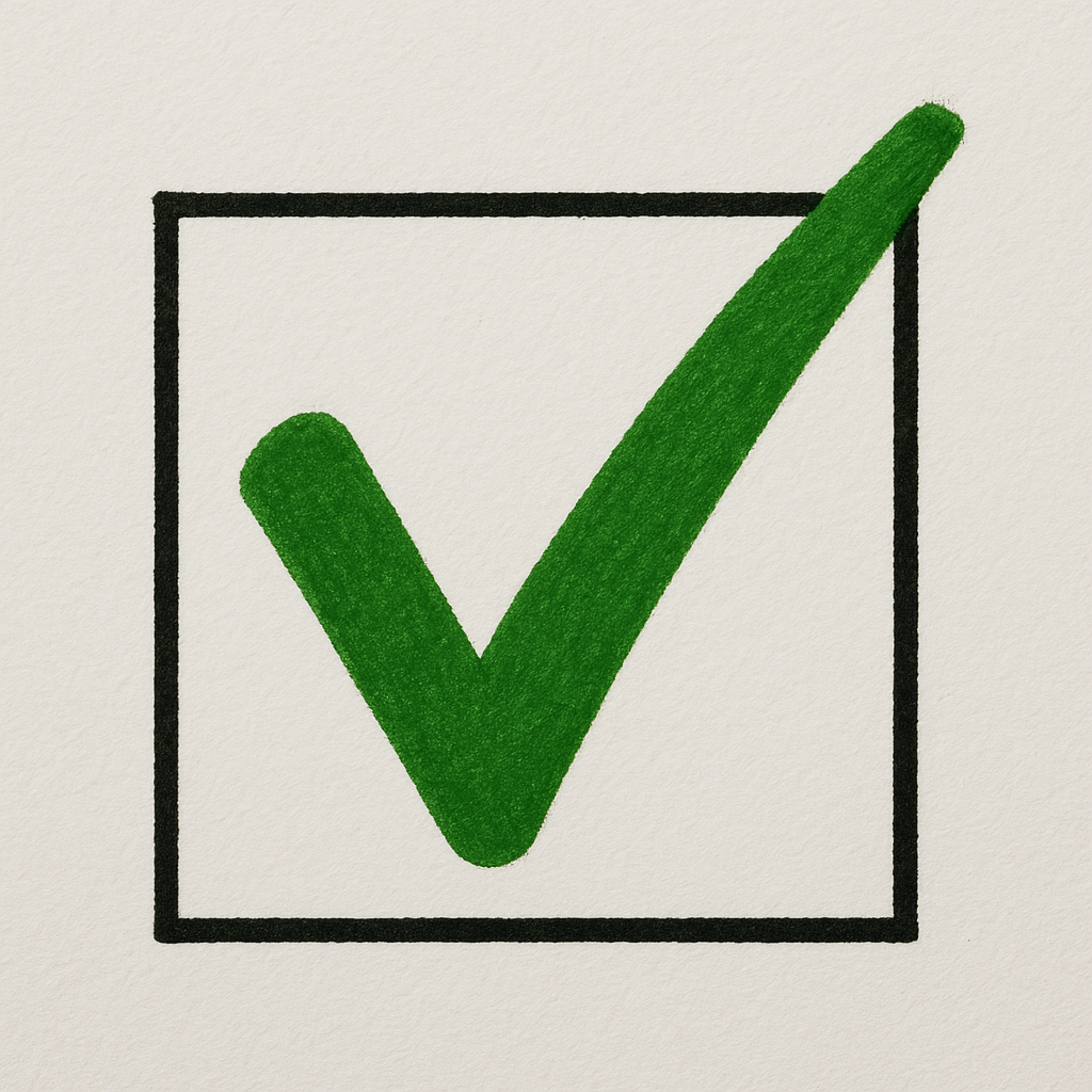 Checkmark indicating available feature